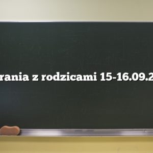 Zebrania z rodzicami 15-16.09.2020