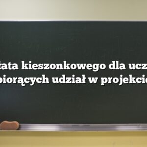 Wypłata kieszonkowego dla uczniów biorących udział w projekcie