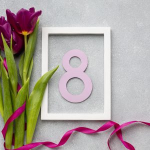 8 march assortment with empty frame flowers