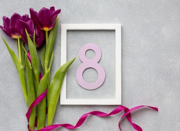 8 march assortment with empty frame flowers